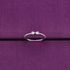 Minimalistic Zircon Diamonds Bow Silver Ring