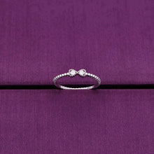  Minimalistic Zircon Diamonds Bow Silver Ring