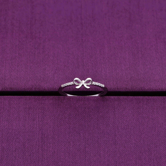 Beautiful Sterling Bow Silver Minimal Ring