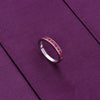 Ravishing Pink Zircons Silver Minimal Ring