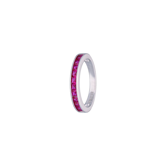 Ravishing Pink Zircons Silver Minimal Ring
