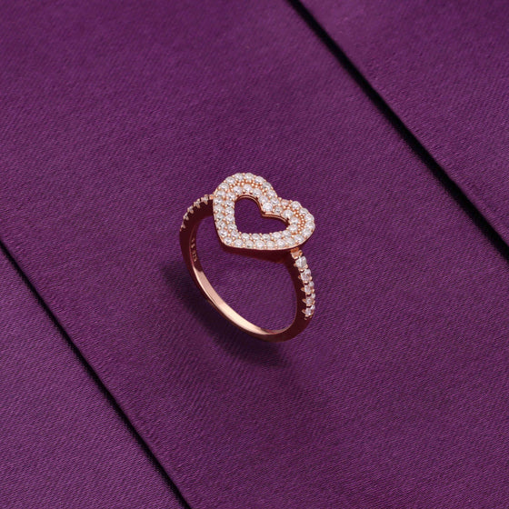 Exquisite Rose Gold Heart Ring