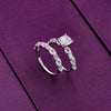 Sparkling Solitaire Silver Minimal Dual Rings