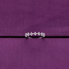  Minimalistic Dainty Floral String Silver Ring