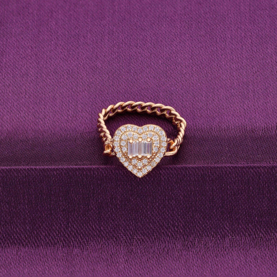 Aesthetic Intricate Heart Silver Ring