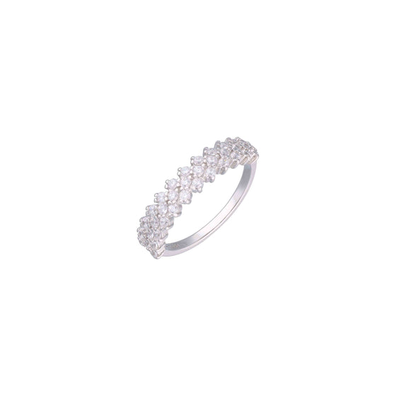 Minimalistic Studded Strands of Class Silver Ring