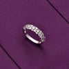 Classic Zircon Studded Silver Minimal Ring