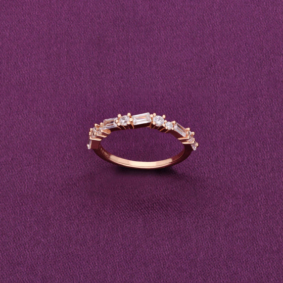 Astute Enamorment Zircon Studded Silver Ring