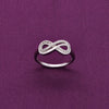Pave Diamond Infinity Silver Ring