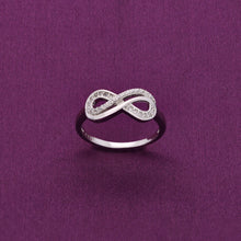  Pave Diamond Infinity Silver Ring