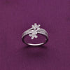 Floral Diamante Delights Silver Ring