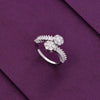 A Sparkling Unison Zircon Studded Silver Ring