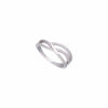 Sparkling Swirl Zircon Silver Minimal Ring