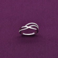  Sparkling Swirl Zircon Silver Minimal Ring