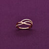 Sparkling Swirl Zircon Silver Minimal Ring