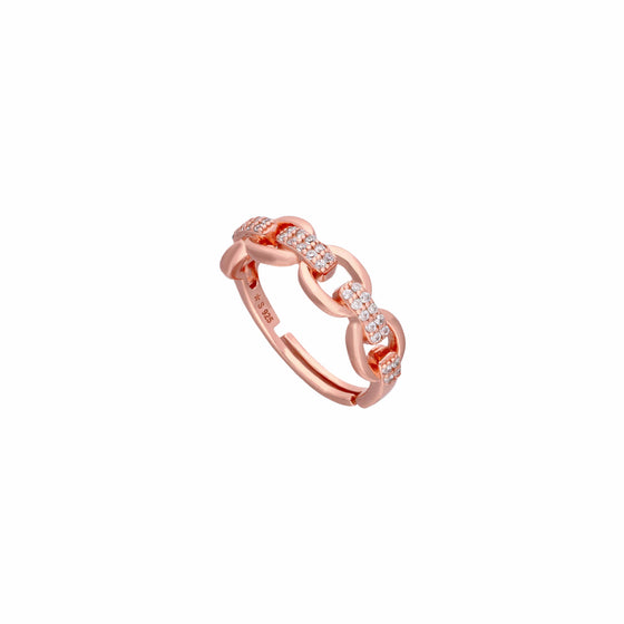 Trendy Link Silver Minimal Ring