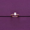 Rectangle-cut Solitaire Silver Ring