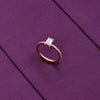 Rectangle-cut Solitaire Silver Ring