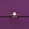 Oval-cut Solitaire Zircon Studded Silver Ring