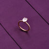Oval-cut Solitaire Zircon Studded Silver Ring