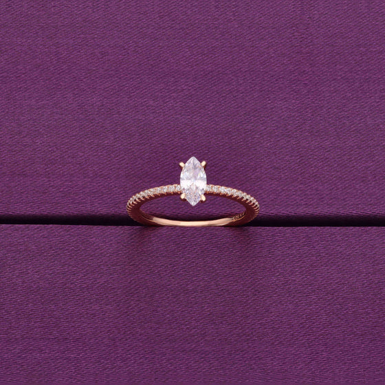 Oval-cut Solitaire Silver Ring