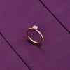 Classic Solitaire Zircon Studded Silver Ring
