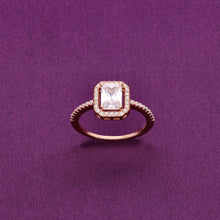  Blingy Baguette Zircon Solitaire Rose Gold Ring