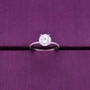Round-cut Solitaire Zircon Studded Silver Ring