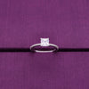 Square-cut Solitaire Silver Ring