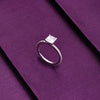 Square-cut Solitaire Silver Ring