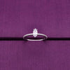 Oval-cut Solitaire Silver Ring