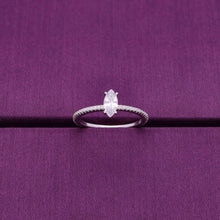  Oval-cut Solitaire Silver Ring