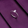 Oval-cut Solitaire Silver Ring