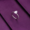 Drop-cut Solitaire Silver Ring