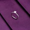 Classic Solitaire Zircon Studded Silver Ring