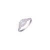 Sparkling Studded Zircon Square Statement Silver Ring