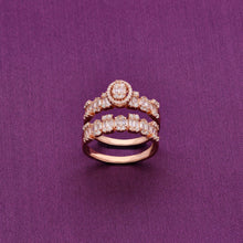  Pair Of Blingy Sophistication Statement Rose Gold Ring