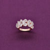 Chic Baguette-cut Zircon Studded Statement Silver Ring