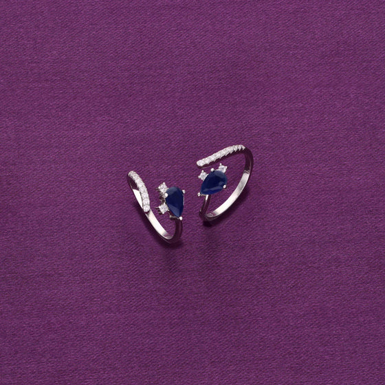 Blue Trendy Silver Toe Ring