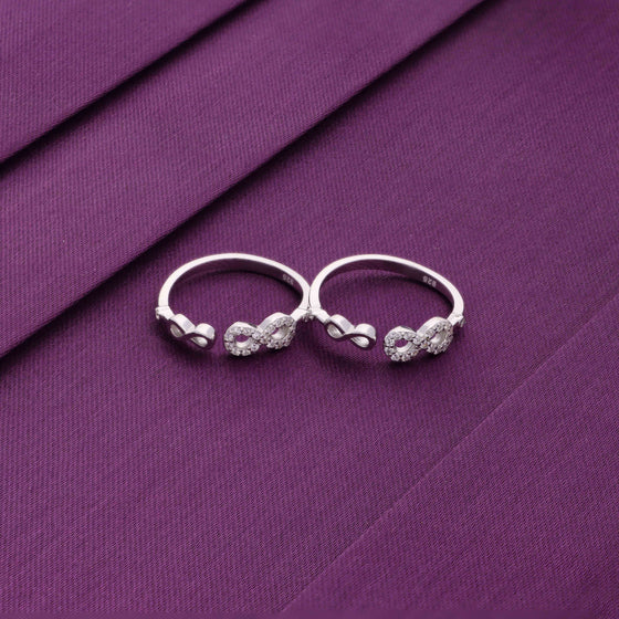 MINIMALISTIC INFINITY CASUAL SILVER TOE RING