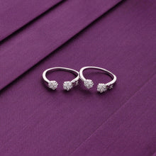  Floral Elegance Silver Toe Ring