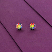  Colorful Flower Silver Children Earrings