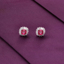  Trendy Pink Square Casual Silver Studs Earrings