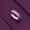 MEN'S ROYAL CHECKERED ZIRCON SILVER BAND