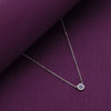 Single Circular Diamond Rings Evil Eye Silver Chain Necklace