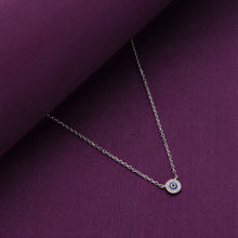  Single Circular Diamond Rings Evil Eye Silver Chain Necklace